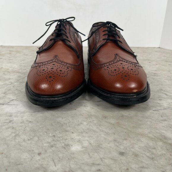 Men's Knapp Shoes Wing Tip Oxford size 12 Cognac - Picture 3 of 11